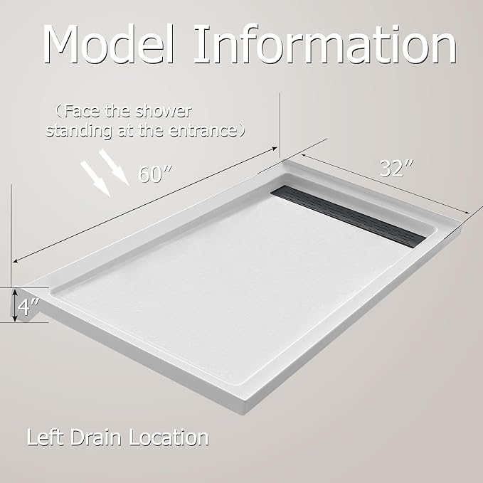 MORVANO 32 x 60 x 4 Shower Base - Image 2