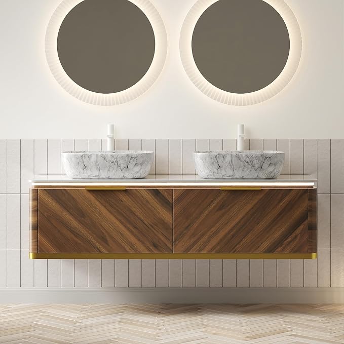 60” Floating Double Sink Bathroom Vanity by Yayzy