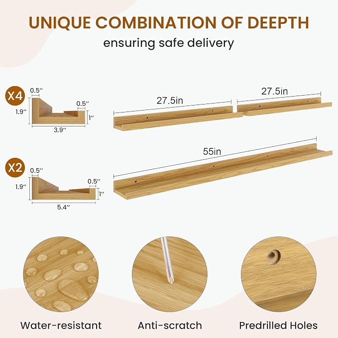 Axeman Picture Ledge Shelf, Floating Shelves - Image 3