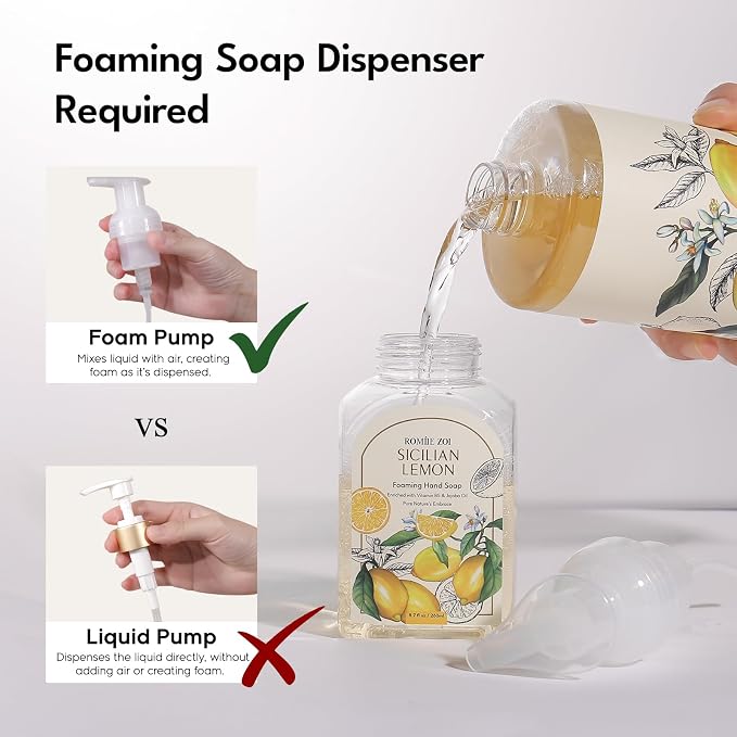 ROMIIE ZOI Hand Soap Refills Foaming 3pack + Reuseable Foam Soap Dispenser - Image 7