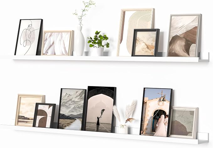 Heimlove Picture Ledge Shelf, Floating Shelves Set of 2, 56 Inches Picture Shelf by Heimlove