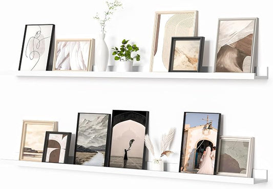 Heimlove Picture Ledge Shelf, Floating Shelves Set of 2, 56 Inches Picture Shelf by Heimlove