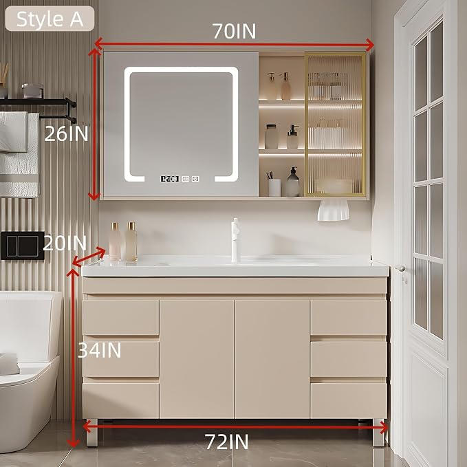 72IN Modern Bathroom Vanity - Image 2