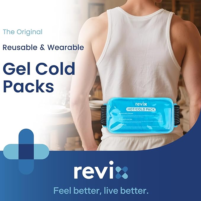 REVIX Large Ice Packs for Injuries Reusable, 2 Packs Hot & Cold Gel Ice Packs - Image 2