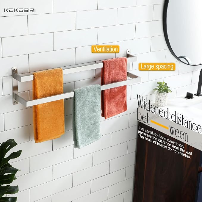 KOKOSIRI Bath Towel Bars 32 Inches Bathroom 2-Tiers Ladder Towel Rails Towel - Image 4