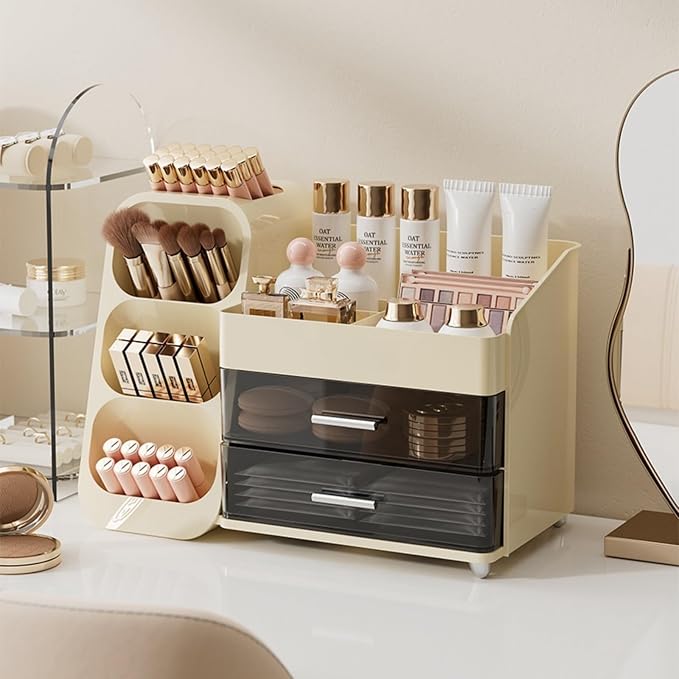 Makeup Organizer with Drawers for Vanity, Spacious Cosmetic Display Case by Booklov