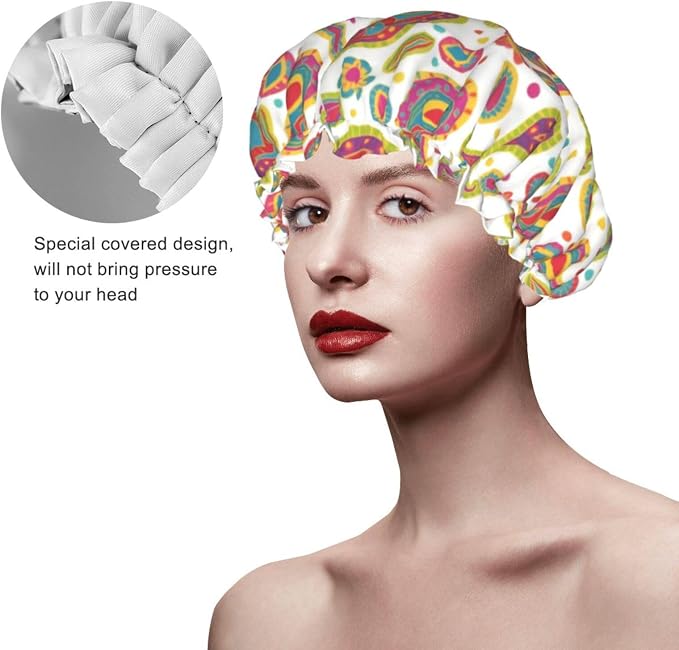 Women Girl Double Waterproof Layers Shower Cap EVA Bath Cap - Image 4