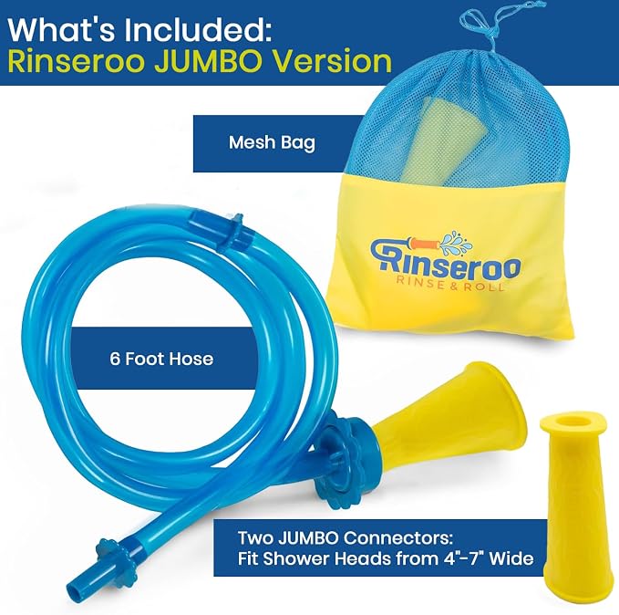 Rinseroo JUMBO Shower Cleaning Thing – Slip-On Handheld Hose Attachment - Image 2