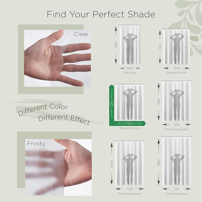 Stitch & Stone Shower Curtain Liner, Premium Medium Weight Durable Waterproof - Image 4