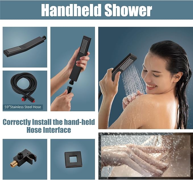 Aolemi Ceiling Mount Shower System Rain Shower Head - Image 4