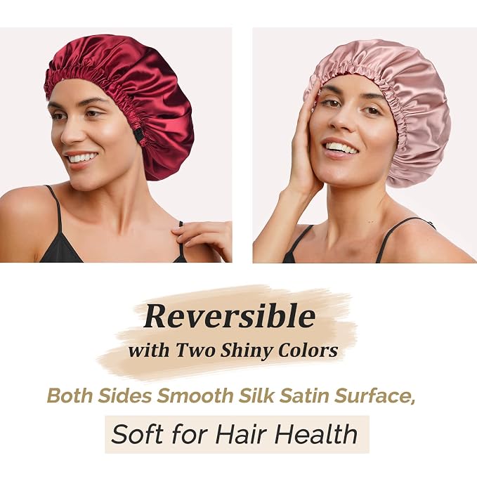 YANIBEST Adjustable Satin Bonnet Double Layer Hair Bonnet - Image 4