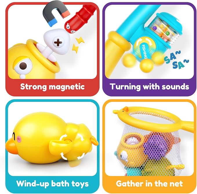 Baby Bath Toys for Kids Ages 1-3, Magnetic Fishing Games - Image 4