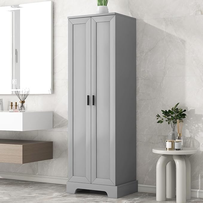 71" Tall Bathroom Storage Cabinet, Freestanding Linen Cabinet - Image 3