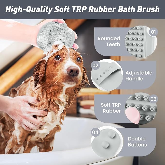 Pet Shower & Bath Supplies，Dog Shampoo Brush Set - Image 3