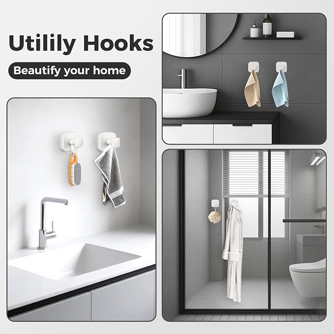 Shower Hooks for Inside Shower, Reusable Suction Cup Hooks for Glass Window - Image 6