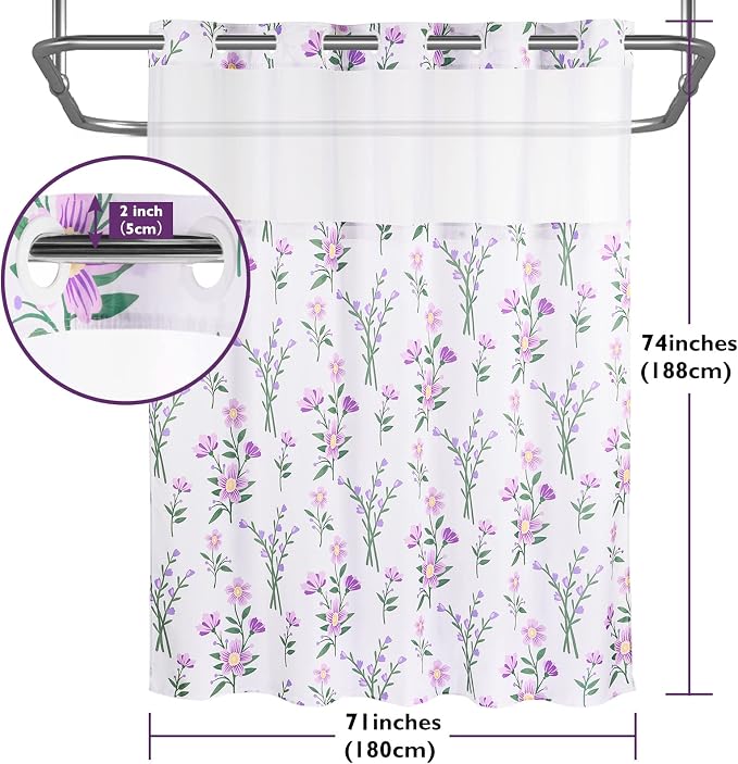 Lagute SnapHook Floral Shower Curtain - Image 6
