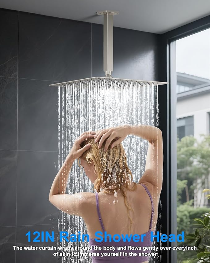 Shower System with Pressure Balance Valve, Brushed Nickel - Image 3