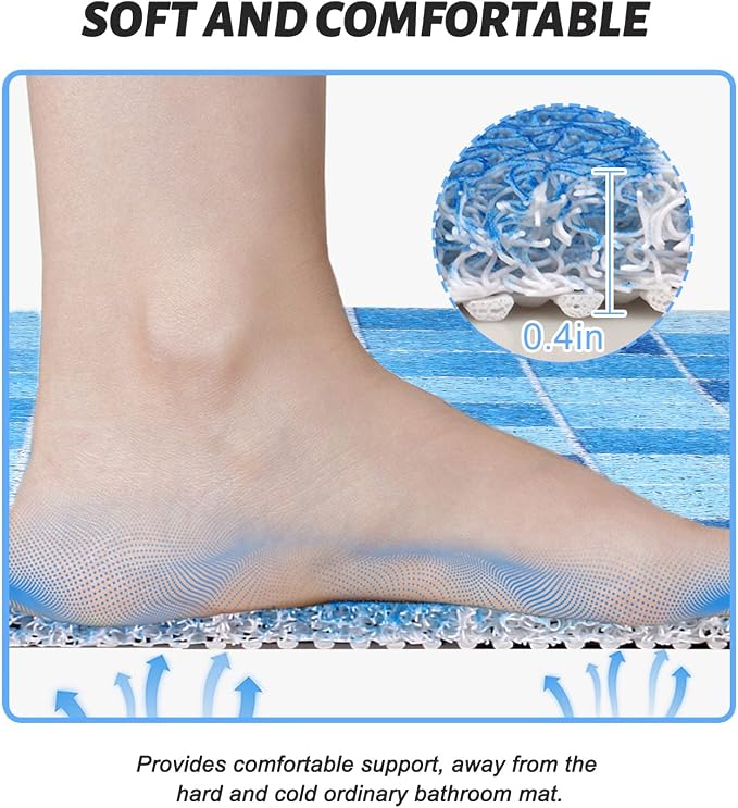 Shower Mat Non-Slip, Soft Comfort Bath Mat - Image 3