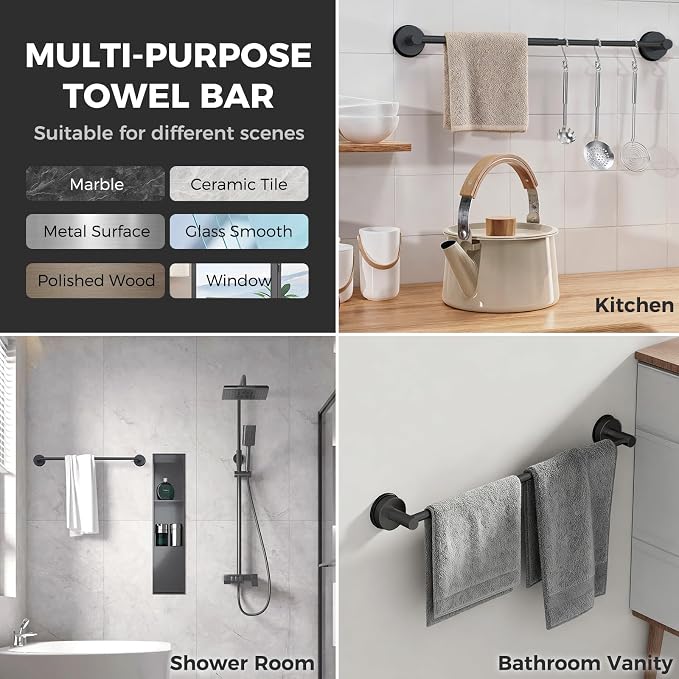 Adjustable Suction Cup Towel Bar - Image 5