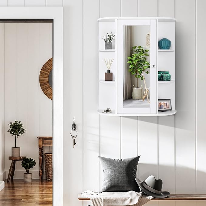 COSTWAY Wall Mounted Bathroom Cabinet, Storage Organizer - Image 2