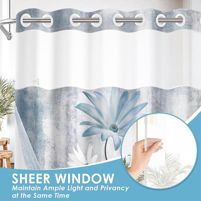 No Hook Rustic Farmhouse Shower Curtain - Image 4