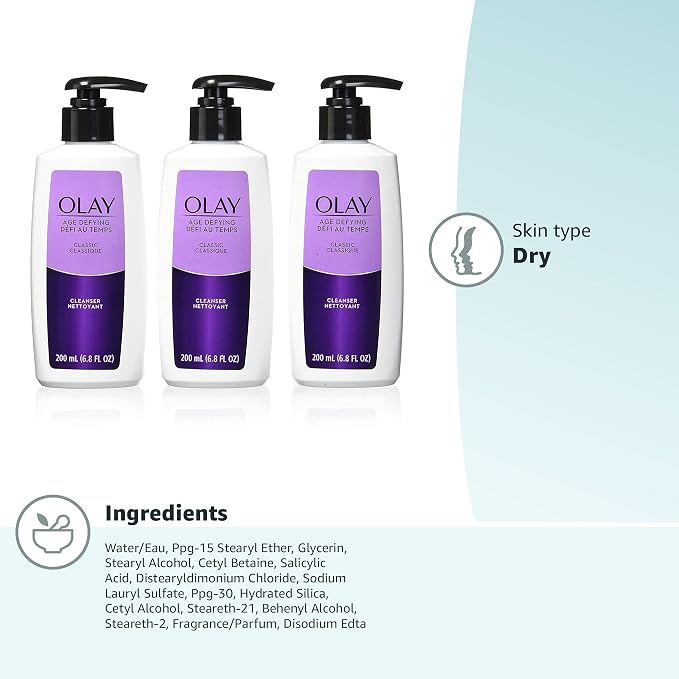 Face Wash by Olay Age Defying Classic Facial Cleanser 6.8 Fl Oz - Image 8