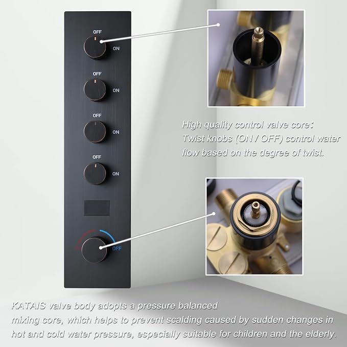 Temperature Display Oil Rubbed Bronze Shower System - Image 7