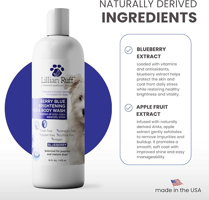 Lillian Ruff PRO Formula Berry Blue Brightening Pet Shampoo - Image 4