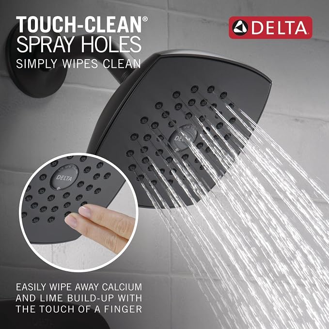 Delta Modern 14 Series Shower Faucet Set, Matte Black Shower Head and Handle Set - Image 4