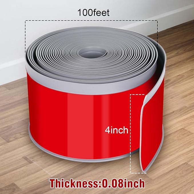 Vinyl Baseboard Molding Trim 4 Inch x 100 Feet Peel and Stick Baseboard Trim - Image 2