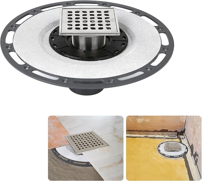 4-Inch Square Shower Drain by Unknown