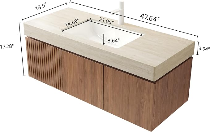 Ambrovina 48 Inch Floating Bathroom Vanity - Image 2