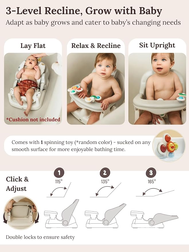 Cuddobaby Baby Bath Seat 3-in-1 【360° Protection Against Side Tipping, 3-Level - Image 2