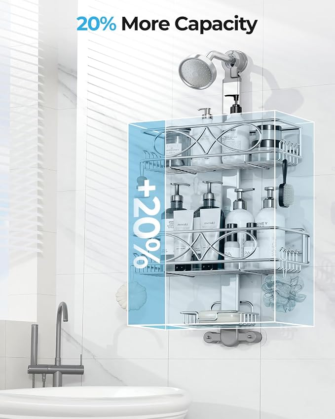 ODesign 2 Tier Stainless Steel Anodized Aluminum, Height-Adjustable Rustproof - Image 9