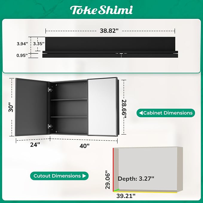 TokeShimi 40x30 Beveled Mirror - Image 2