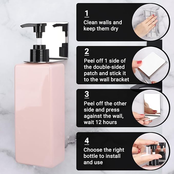 Segbeauty Stainless Soap Bottle Dispenser, 3 Pack Dia 1.1in 2.8cm Drill-Free - Image 5