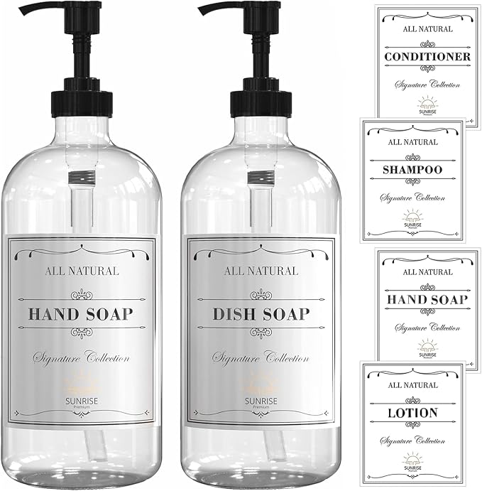 16 OZ Thick Clear Glass Soap Dispenser - Image 7