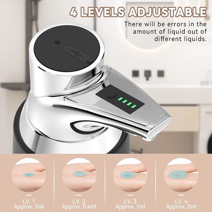 Adjustable Automatic Soap Dispenser Touchless, Ceramic Material，4 Adjustable - Image 4