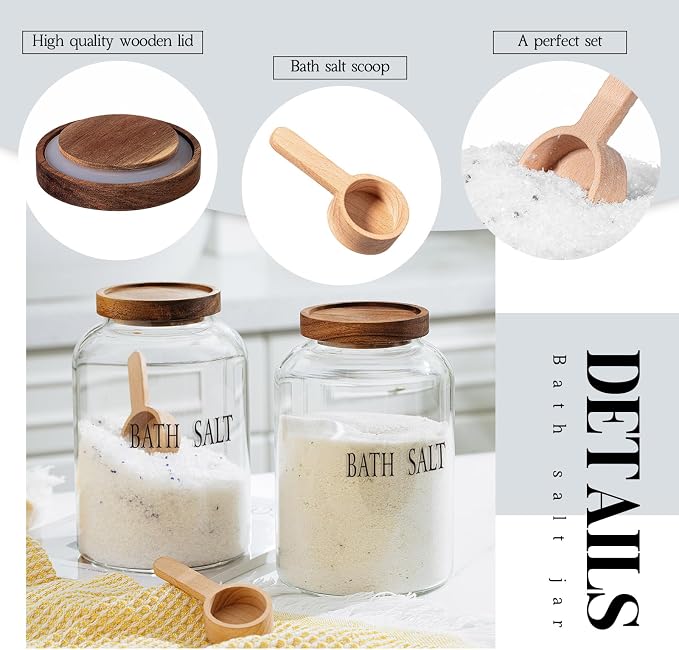 2 Sets 74 oz Large Bath Salt Container - Image 3