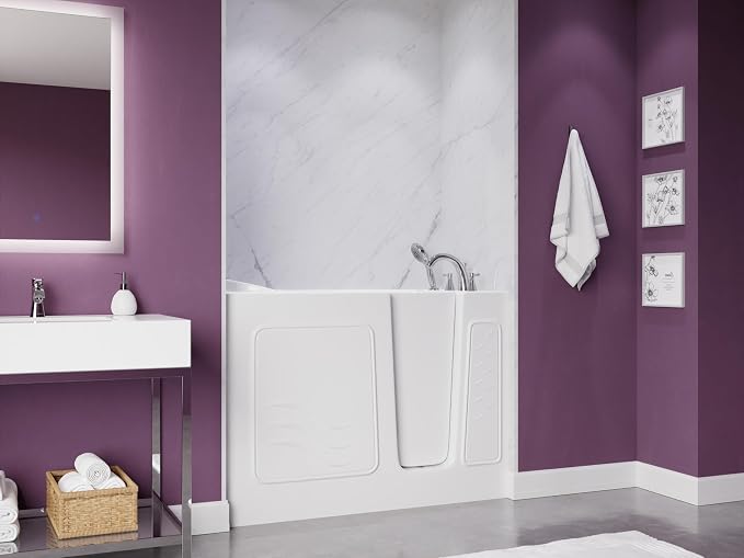 ANZZI Walk In Tub 53'' x 26'' in White, Easy Access, Quick Fill Faucet - Image 8