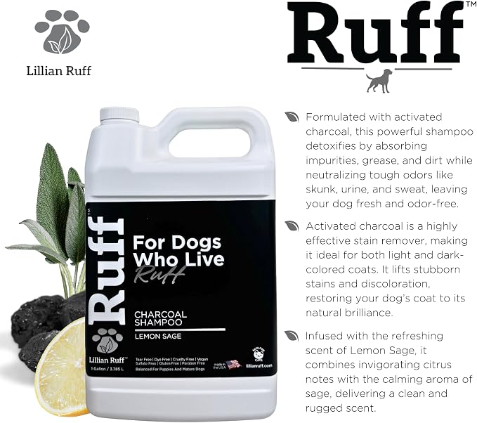 Ruff by Lillian Ruff Activated Charcoal Pet Shampoo – Lemon Sage – Deep Cleanser - Image 4