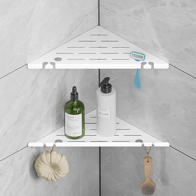 Shower Corner Shelf, 304 Stainless Steel, Wall Mount, Triangular, 10 x 10 Inches by HBXS