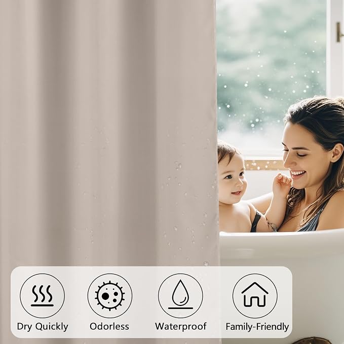 Waterproof Fabric Shower Curtain Liner - Image 6
