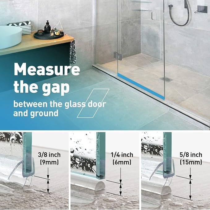 Shower Door Bottom Seal, Frameless Glass Shower Door Seal Strip, Stop Shower - Image 4