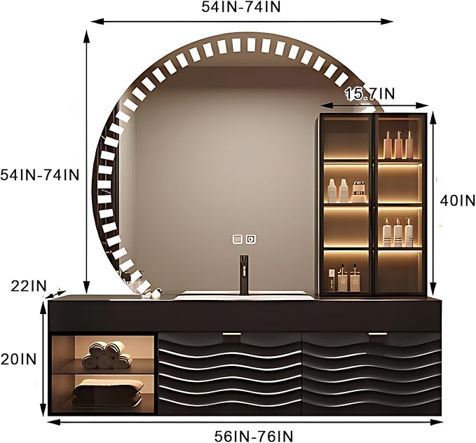 76IN Modern Bathroom Vanity - Image 2