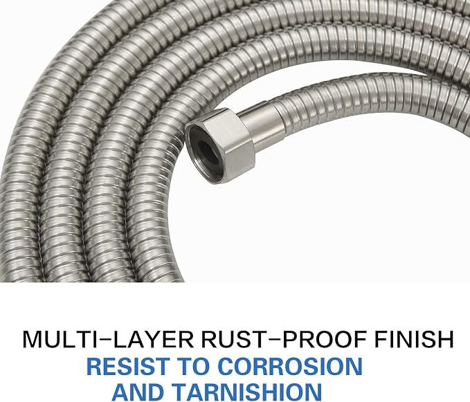 RUMOSE 118 inches Shower Hose Shower Head Extension Tube Extra Long Stainless - Image 8