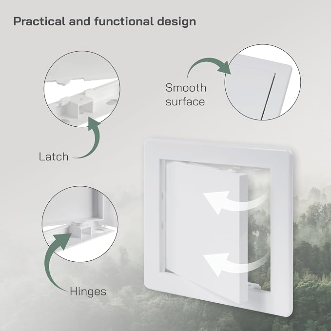 Vent Systems White ABS Plastic Access Panel 6 x 6 Inch - Image 3