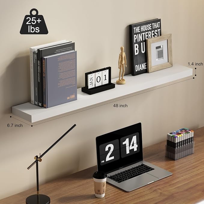 SAUMONIERES 48 Inch Floating Wall Shelves - Image 2