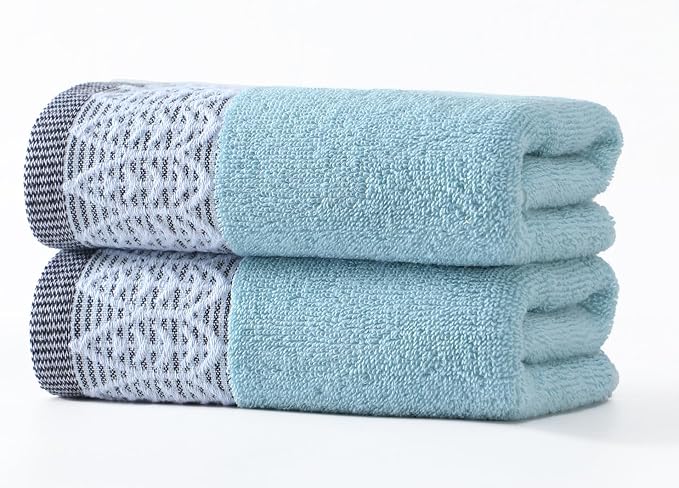 2 Pack Decorative Hand Towels, Leaf Design Cotton, Soft Absorbent Quick-Drying by Unknown