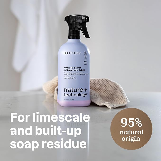 ATTITUDE Bathroom Cleaner Spray, Natural Origin Ingredients, EWG Verified - Image 2